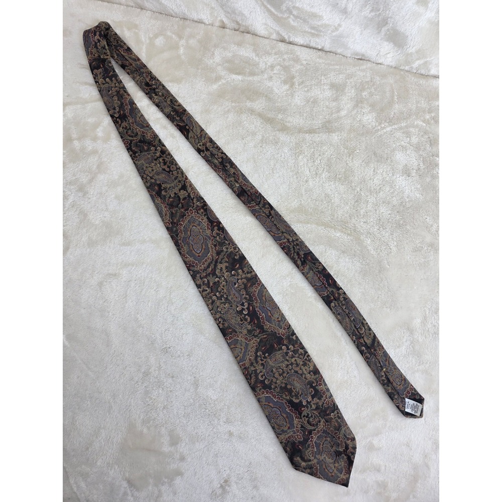 Wembley Mens Paisley Necktie Gold Burgundy‎ Blue USA Made WPL 4075 Tie
